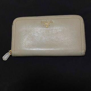 プラダ(PRADA)のPRADA プラダ ラウンドファスナー 長財布 ベージュ(長財布)