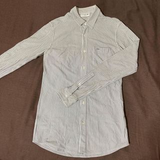 ラコステ LACOSTE ストライプシャツ shirt グレー 白