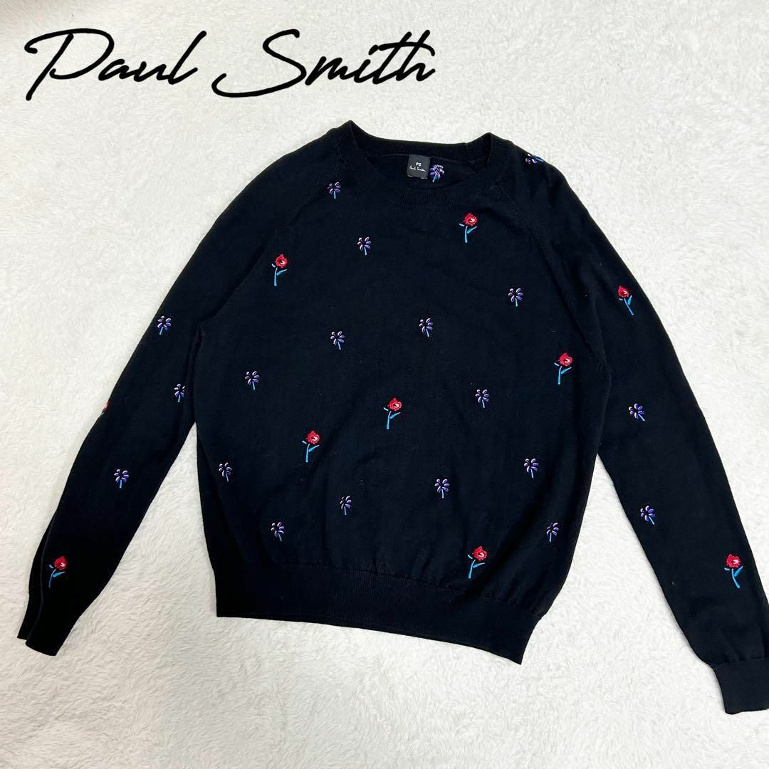 Paul Smith(ポールスミス)の【美品】ポールスミス　ニット　花柄　Mサイズ　コットン レディースのトップス(ニット/セーター)の商品写真