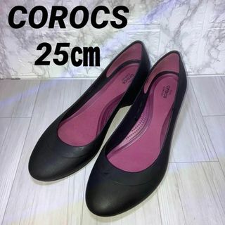 crocs - クロックス　リナウェッジ　パンプス　W9（25㎝）　ブラック