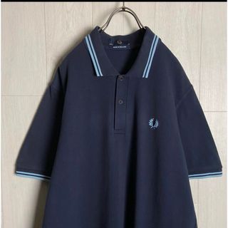 FRED PERRY - fred perry ポロシャツ　古着　紺　42サイズ