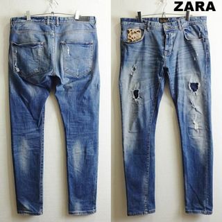 ザラ(ZARA)のZARA JEANS　スリムフィットデニム　W92cm　ストレッチ　インディゴ(デニム/ジーンズ)