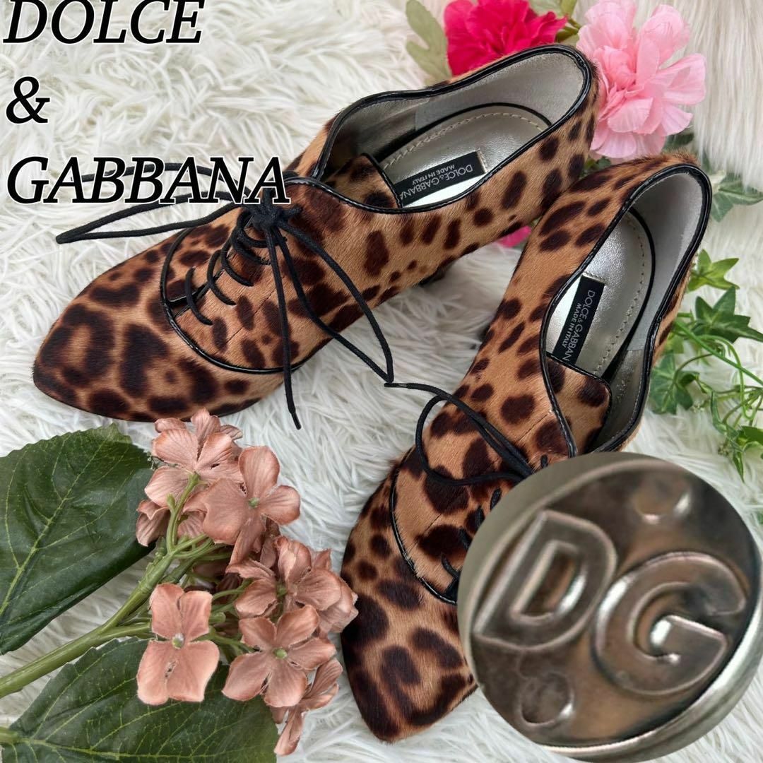 DOLCE&GABBANA(ドルチェアンドガッバーナ)のドルチェアンドガッバーナ レディース ブーツ ショート 24cm レオパード柄 レディースの靴/シューズ(ブーツ)の商品写真