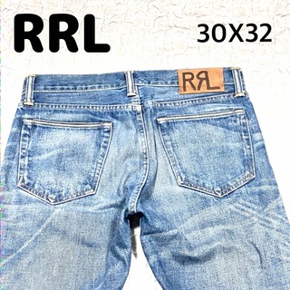 ダブルアールエル(RRL)のRRL ダブルアールエル　ダメージデニムパンツ　ブルー　サイズ30X32(デニム/ジーンズ)