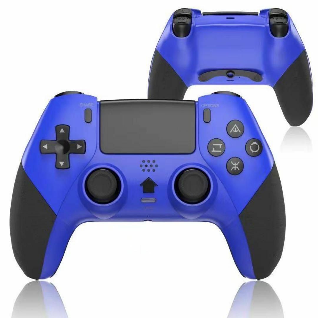 コントローラー PS4 新品 青 プレステ4 Bluetooth マクロ機能 エンタメ/ホビーのゲームソフト/ゲーム機本体(家庭用ゲーム機本体)の商品写真