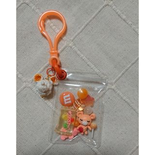 No.637 キャンディバッグキーホルダー オレンジ ねずみ くま 飴ちゃん(キーホルダー/ストラップ)