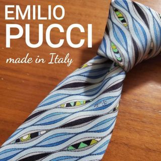 EMILIO PUCCI - 美品　EMILIO PUCCI　プッチ　ブルー　ペイズリー　美しいネクタイ