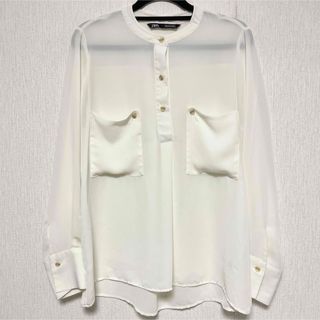 ZARA - ZARA ザラ ホワイト ブラウス M 長袖 美品