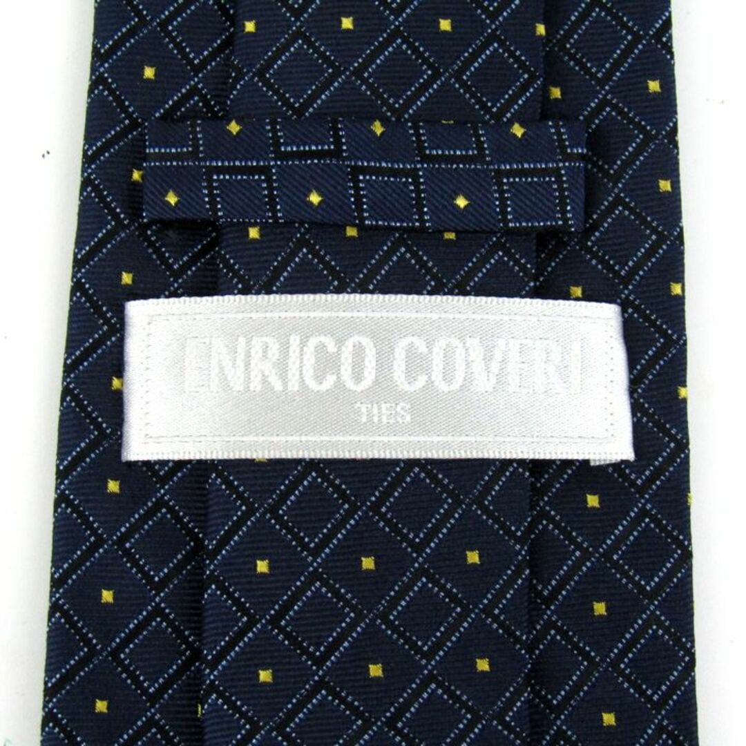 ENRICO COVERI(エンリココベリ)のエンリコ・コベリ ブランドネクタイ 総柄 スクエア柄 シルク  メンズ ネイビー Enrico Coveri メンズのファッション小物(ネクタイ)の商品写真