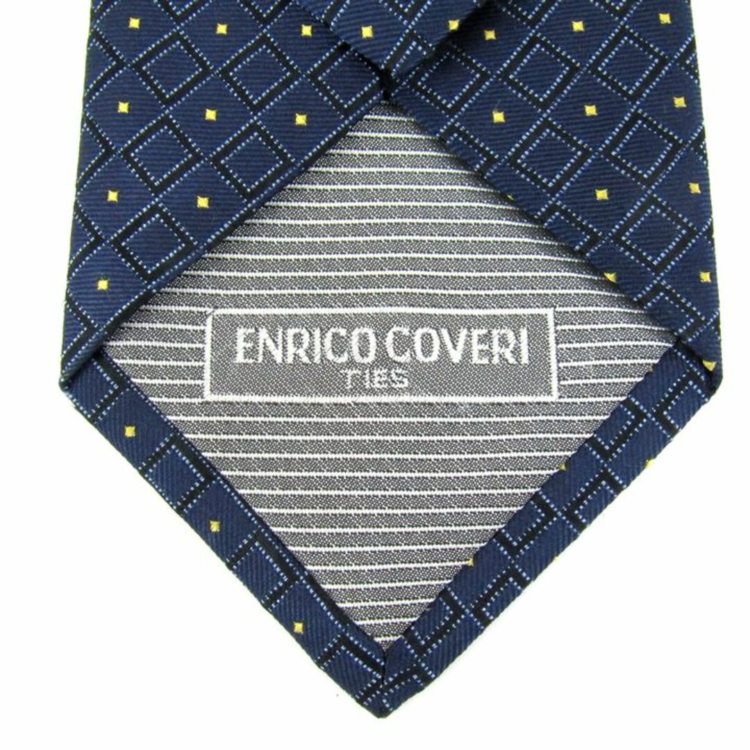 ENRICO COVERI(エンリココベリ)のエンリコ・コベリ ブランドネクタイ 総柄 スクエア柄 シルク  メンズ ネイビー Enrico Coveri メンズのファッション小物(ネクタイ)の商品写真