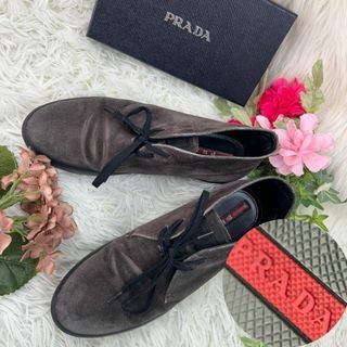 プラダ(PRADA)のPRADA プラダ メンズ 紳士 ブーツ ショート スウェード 25cm(ブーツ)