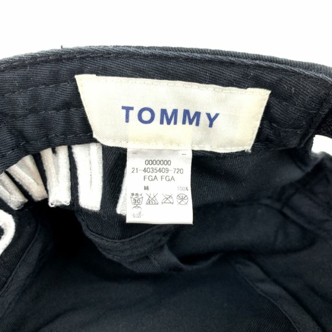 TOMMY(トミー)のトミー ワークキャップ ロゴ刺繍 ベルクロ 綿100％ ブランド 帽子 メンズ ブラック TOMMY メンズの帽子(キャップ)の商品写真