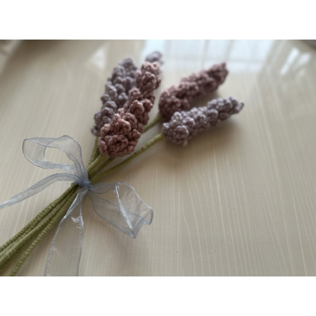 かぎ針編み ラベンダー 花 ハンドメイドの素材/材料(各種パーツ)の商品写真