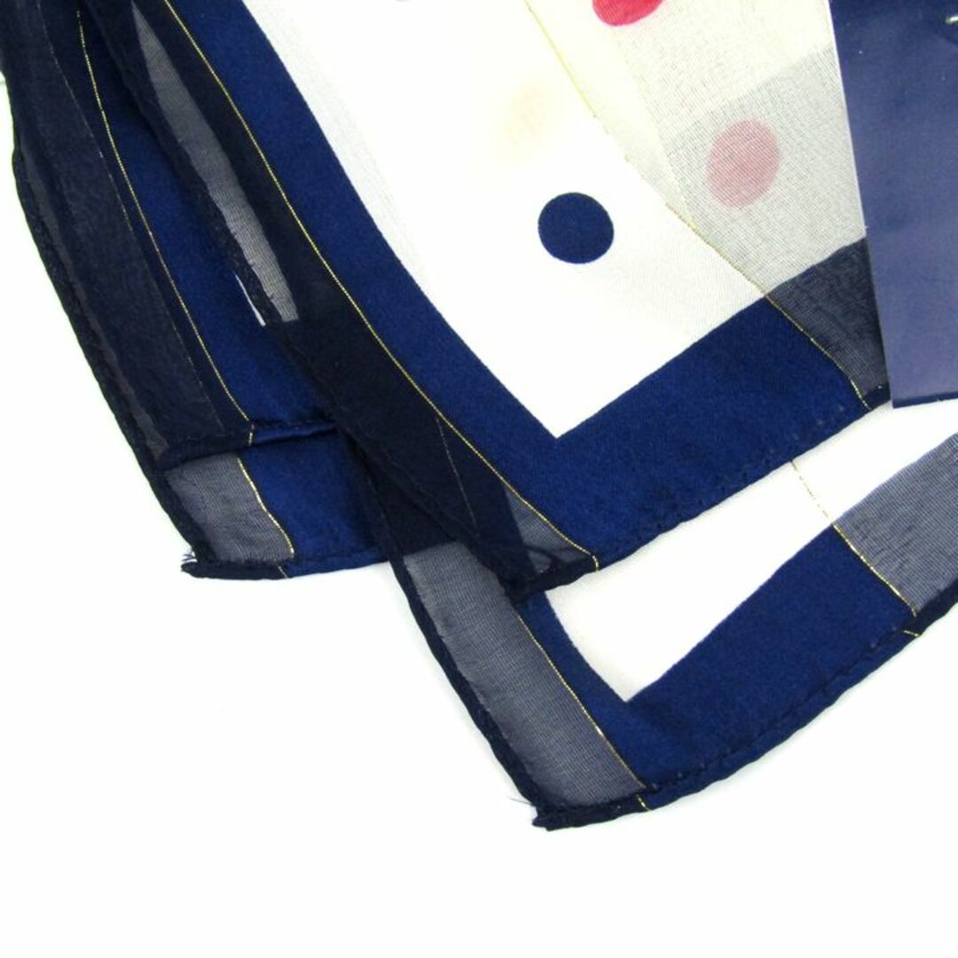 ELLE(エル)のエル スカーフ 未使用 ドット 正方形 シルク 日本製 小物 レディース オフホワイト ELLE レディースのファッション小物(バンダナ/スカーフ)の商品写真
