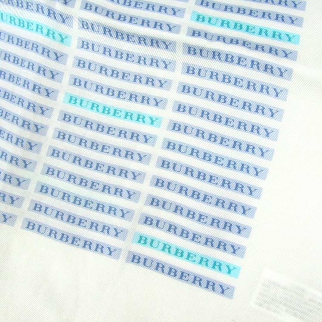 BURBERRY(バーバリー)のバーバリー スカーフ ロゴ 正方形 シルク混 ブランド 小物 レディース ブルー BURBERRY レディースのファッション小物(バンダナ/スカーフ)の商品写真