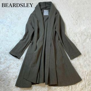 ビアズリー(BEARDSLEY)のビアズリー★ウールガウンコート 羽織り ショールカラー 縮絨 ロング  現行(カーディガン)