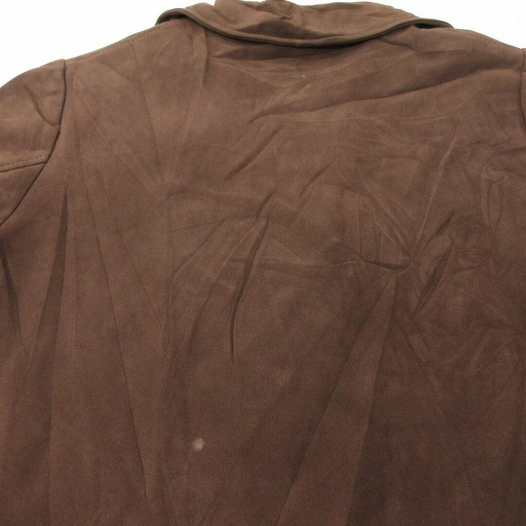 古着 長袖 スエード レザー ジャケット レディース 90年代 90s USA製 茶 ブラウン 内側ボア 24jan23 中古 アウター 革ジャン 皮ジャン レディースのジャケット/アウター(ロングコート)の商品写真