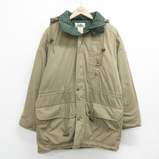 L★古着 長袖 ジャケット マウンテン パーカー メンズ 00年代 00s TIMBER TRAIL ロング丈 ベージュ カーキ 内側キルティング 24jan26 中古 アウター(ダッフルコート)