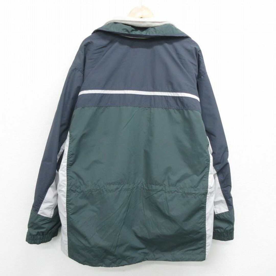 Columbia(コロンビア)のXL★古着 コロンビア COLUMBIA 長袖 マウンテン ジャケット メンズ 00年代 00s ワンポイントロゴ マルチカラー 大きいサイズ ロング丈 緑他 グリーン 内側フリース 24jan26 中古 アウター メンズのジャケット/アウター(ダッフルコート)の商品写真