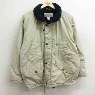 エアロポステール(AEROPOSTALE)のL★古着 エアロポステール AEROPOSTALE 長袖 マウンテン ジャケット メンズ 90年代 90s 薄ベージュ カーキ 内側フリース 24jan27 中古 アウター(ダッフルコート)