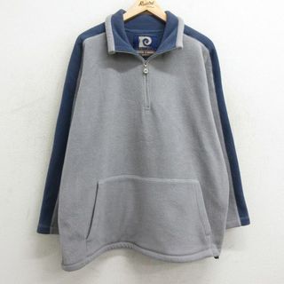 ピエールカルダン(pierre cardin)のXL★古着 ピエールカルダン pierre cardin 長袖 ブランド ハーフジップ フリース ジャケット メンズ 00年代 00s グレー他 24jan27 中古 アウター(ダッフルコート)