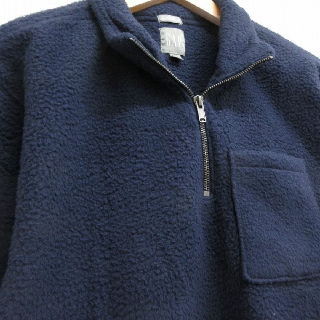 GAP(ギャップ)のL★古着 ギャップ GAP 長袖 ハーフジップ フリース ジャケット メンズ 紺 ネイビー 24jan29 中古 アウター メンズのジャケット/アウター(ダッフルコート)の商品写真