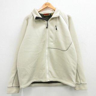 Timberland - XL★古着 ティンバーランド 長袖 フリース ジャケット メンズ 00年代 00s ワンポイントロゴ ラグラン 薄ベージュ カーキ 24jan30 中古 アウター