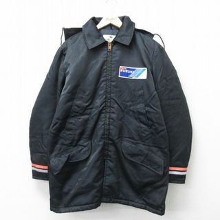 XL★古着 ゴールデンフリース 長袖 ジャケット パーカー メンズ 80年代 80s チームスズキ ロング丈 USA製 黒 ブラック 内側キルティング 【spe】 24jan31 中古 アウター(ダッフルコート)