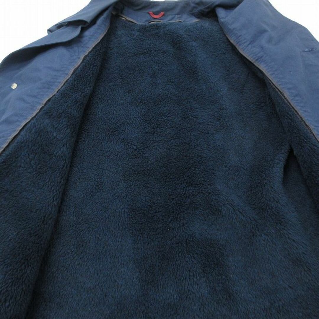 L★古着 シアーズ 長袖 ステンカラー コート メンズ 80年代 80s ロング丈 紺 ネイビー 内側ボア 24jan26 中古 アウター メンズのジャケット/アウター(ダッフルコート)の商品写真