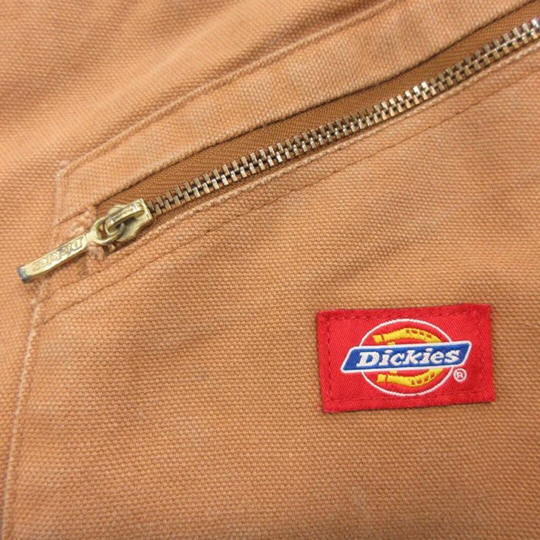 Dickies(ディッキーズ)のW42★古着 ディッキーズ Dickies 長袖 ツナギ メンズ ダック地 大きいサイズ 襟コーデュロイ 茶 ブラウン 内側キルティング 24jan25 中古 オールインワン ボトムス その他のその他(その他)の商品写真