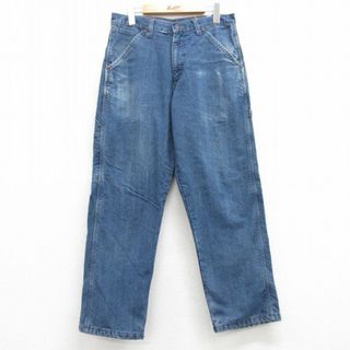 ラングラー(Wrangler)のW30★古着 ラングラー Wrangler ペインター パンツ メンズ 紺 ネイビー デニム 内側フリース 24jan23 中古 ボトムス ロング(ワークパンツ/カーゴパンツ)