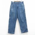 W30★古着 ラングラー Wrangler ペインター パンツ メンズ 紺 ネイビー デニム 内側フリース 24jan23 中古 ボトムス ロング