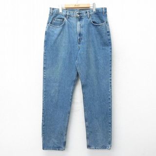 ギャップ(GAP)のW37★古着 ギャップ GAP ジーンズ メンズ 90年代 90s コットン USA製 紺 ネイビー デニム 24jan23 中古 ボトムス ジーパン Gパン ロング パンツ(ワークパンツ/カーゴパンツ)