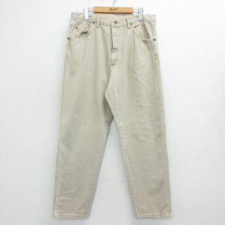 ラングラー(Wrangler)のW34★古着 ラングラー Wrangler ジーンズ メンズ 90年代 90s コットン USA製 ベージュ カーキ 24jan29 中古 ボトムス ジーパン Gパン ロング パンツ(ワークパンツ/カーゴパンツ)