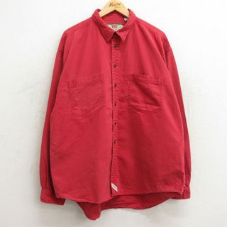 リーバイス(Levi's)のXL★古着 リーバイス Levis 長袖 ブランド シャツ メンズ 00年代 00s 大きいサイズ コットン 赤 レッド 24jan22 中古 トップス(シャツ)