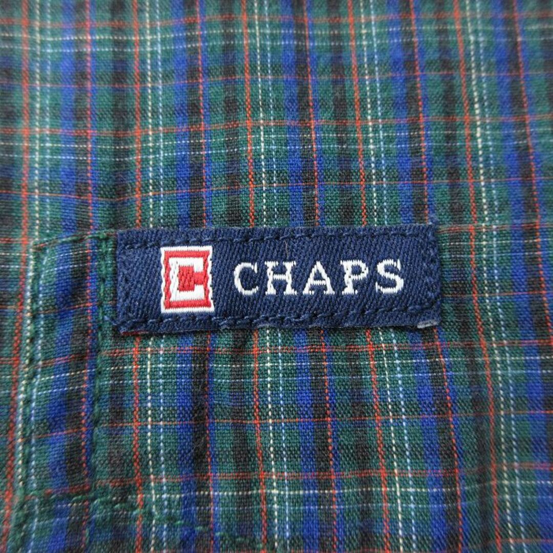 CHAPS(チャップス)のXL★古着 チャップス 長袖 ブランド シャツ メンズ 90年代 90s ボタンダウン 緑他 グリーン チェック 24jan30 中古 トップス メンズのトップス(シャツ)の商品写真