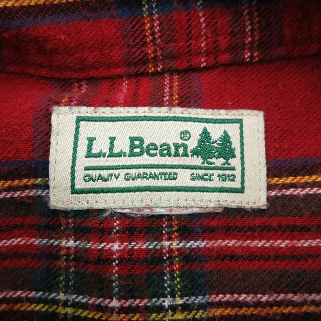 L.L.Bean(エルエルビーン)のXL★古着 エルエルビーン LLBEAN 長袖 フランネル シャツ メンズ 00年代 00s コットン ボタンダウン エンジ他 タータン チェック 24jan29 中古 トップス メンズのトップス(シャツ)の商品写真