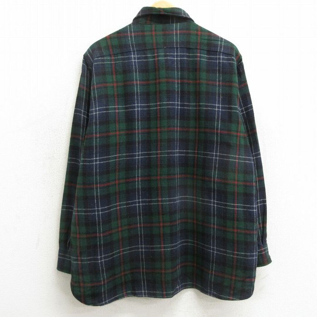 WOOLRICH(ウールリッチ)のXL★古着 ウールリッチ WOOLRICH 長袖 ウール シャツ メンズ 90年代 90s USA製 緑他 グリーン チェック 24jan29 中古 トップス メンズのトップス(シャツ)の商品写真