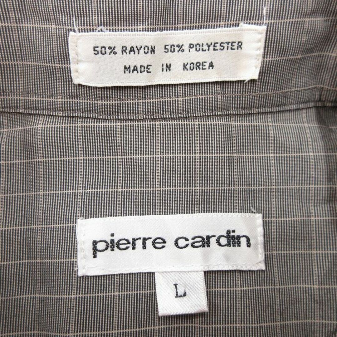 pierre cardin(ピエールカルダン)のXL★古着 ピエールカルダン pierre cardin 長袖 ブランド シャツ メンズ 90年代 90s 大きいサイズ ボタンダウン グレー他 ちぇくう 24jan25 中古 トップス メンズのトップス(シャツ)の商品写真