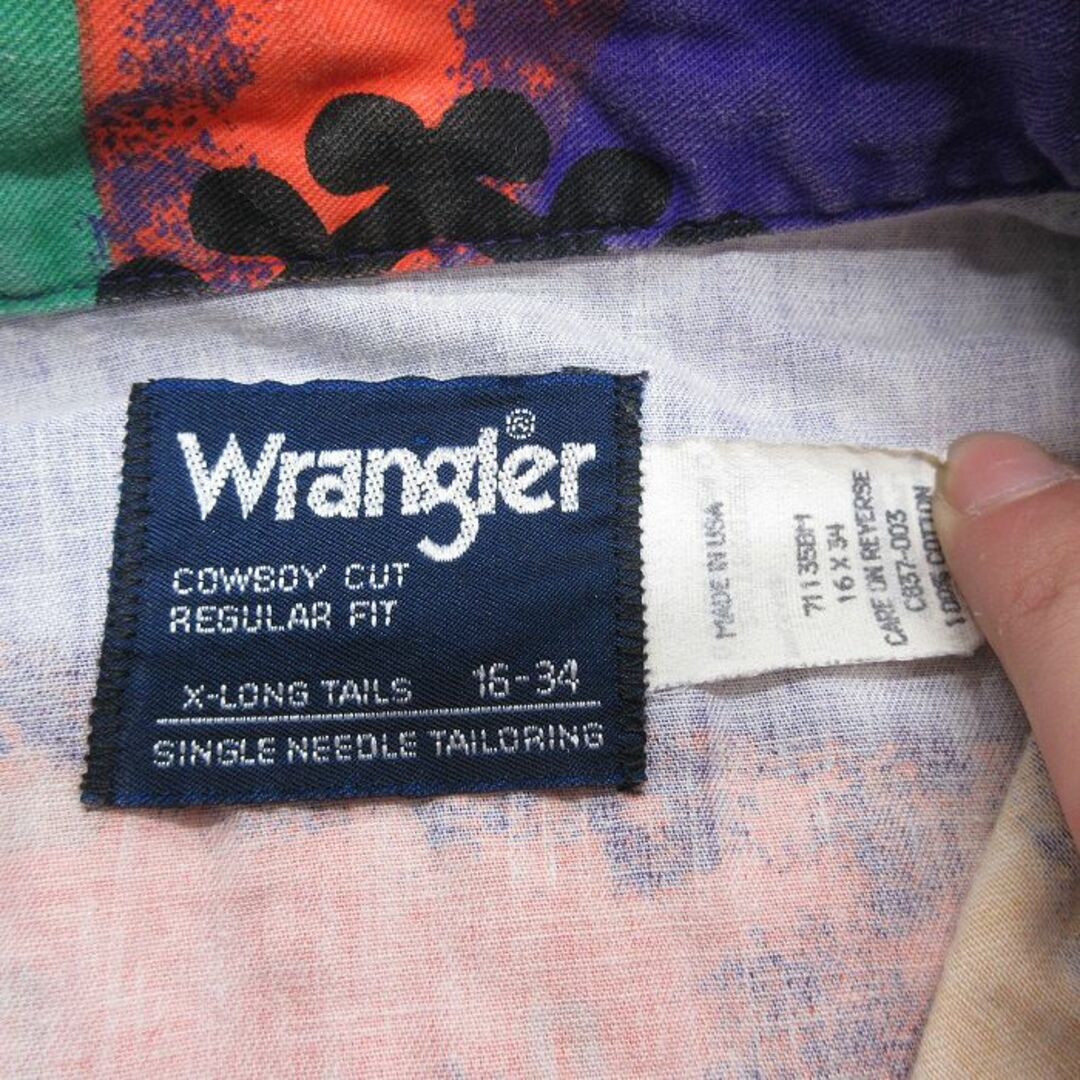 Wrangler - L☆古着 ラングラー Wrangler 長袖 ウエスタン Wrangler - L☆古着 ラングラー Wrangler 長袖 ウエスタン