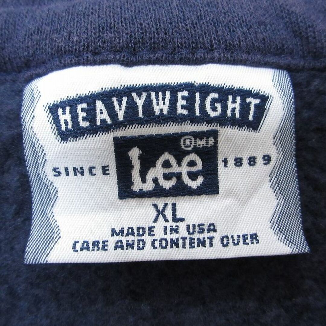 Lee(リー)のXL★古着 リー Lee 長袖 ハーフジップ スウェット メンズ 90年代 90s Skadden USA製 紺 ネイビー 24jan24 中古 スエット トレーナー トップス メンズのトップス(パーカー)の商品写真