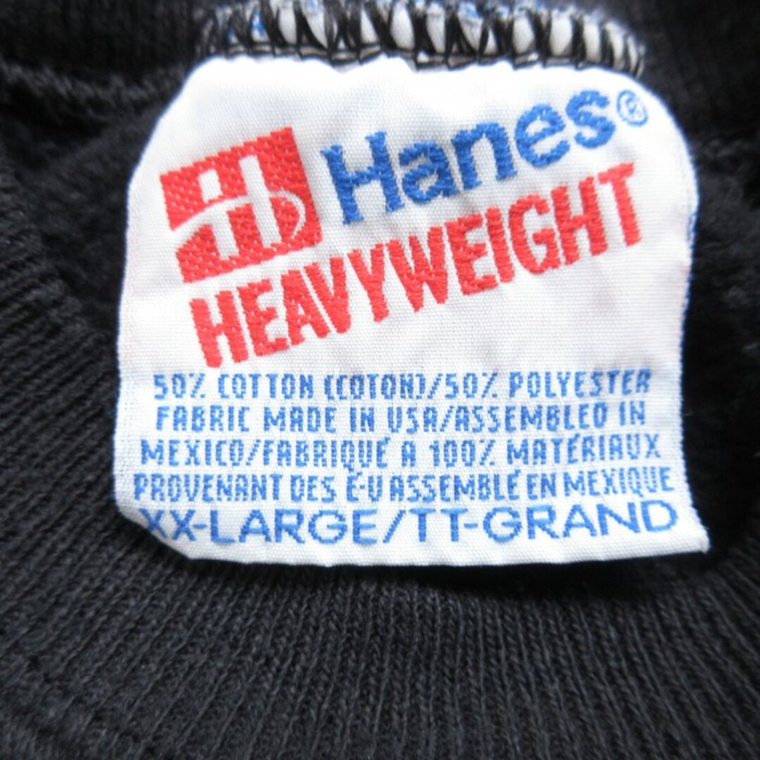Hanes(ヘインズ)のXL★古着 ヘインズ Hanes 長袖 スウェット メンズ 90年代 90s アトランタ 刺繍 クルーネック 黒 ブラック 24jan26 中古 スエット トレーナー トップス メンズのトップス(パーカー)の商品写真
