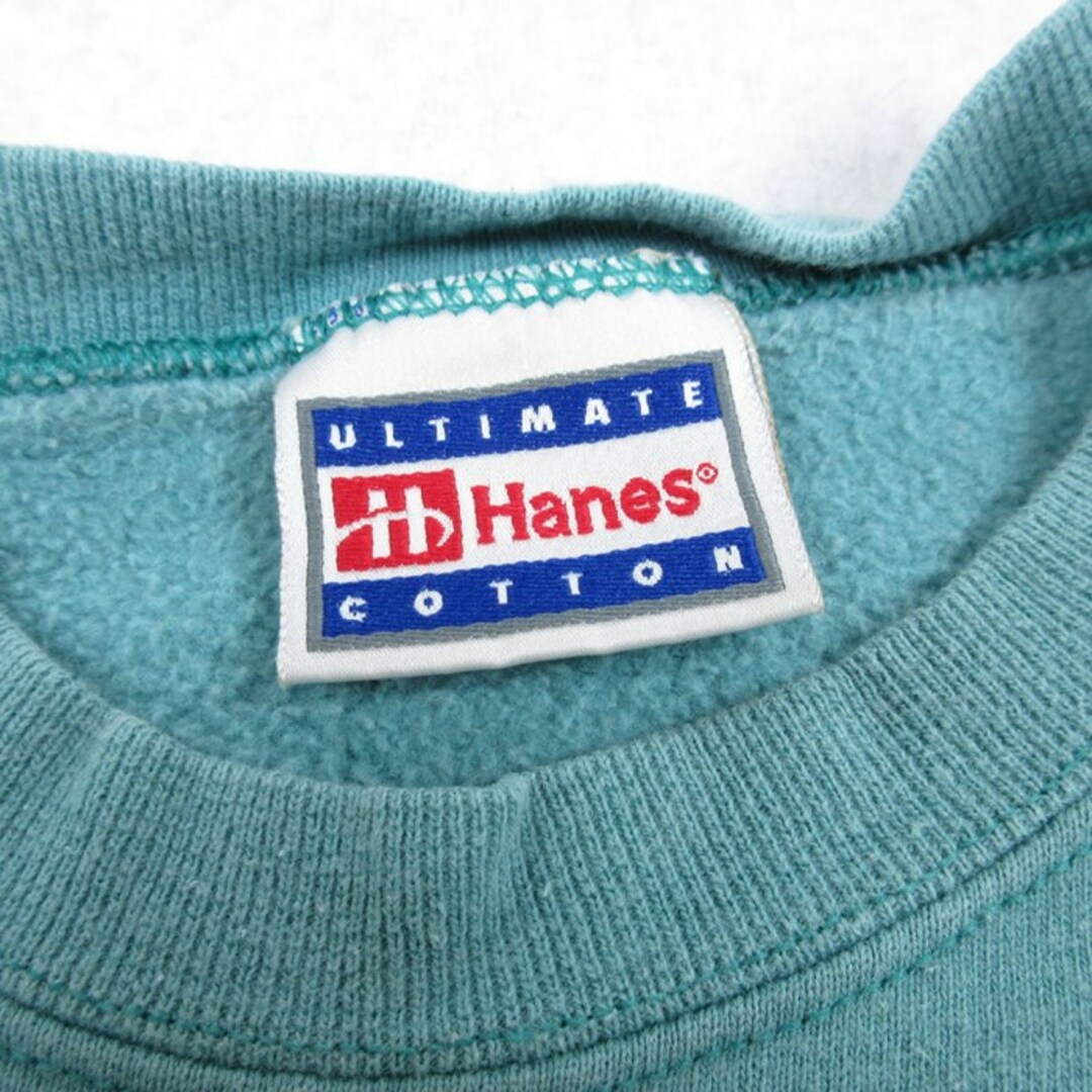 Hanes(ヘインズ)のXL★古着 ヘインズ Hanes 長袖 スウェット メンズ 00年代 00s アイダホ シカ 木 クマ 刺繍 クルーネック 青緑 24jan27 中古 スエット トレーナー トップス メンズのトップス(パーカー)の商品写真