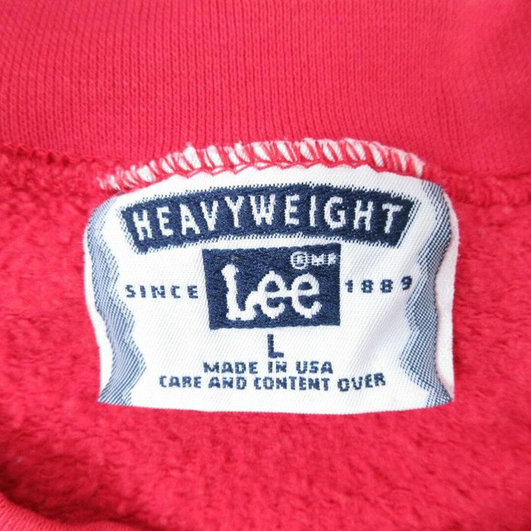 Lee(リー)のXL★古着 リー Lee 長袖 スウェット メンズ 90年代 90s エクストロバート クルーネック USA製 赤 レッド 24jan29 中古 スエット トレーナー トップス メンズのトップス(パーカー)の商品写真