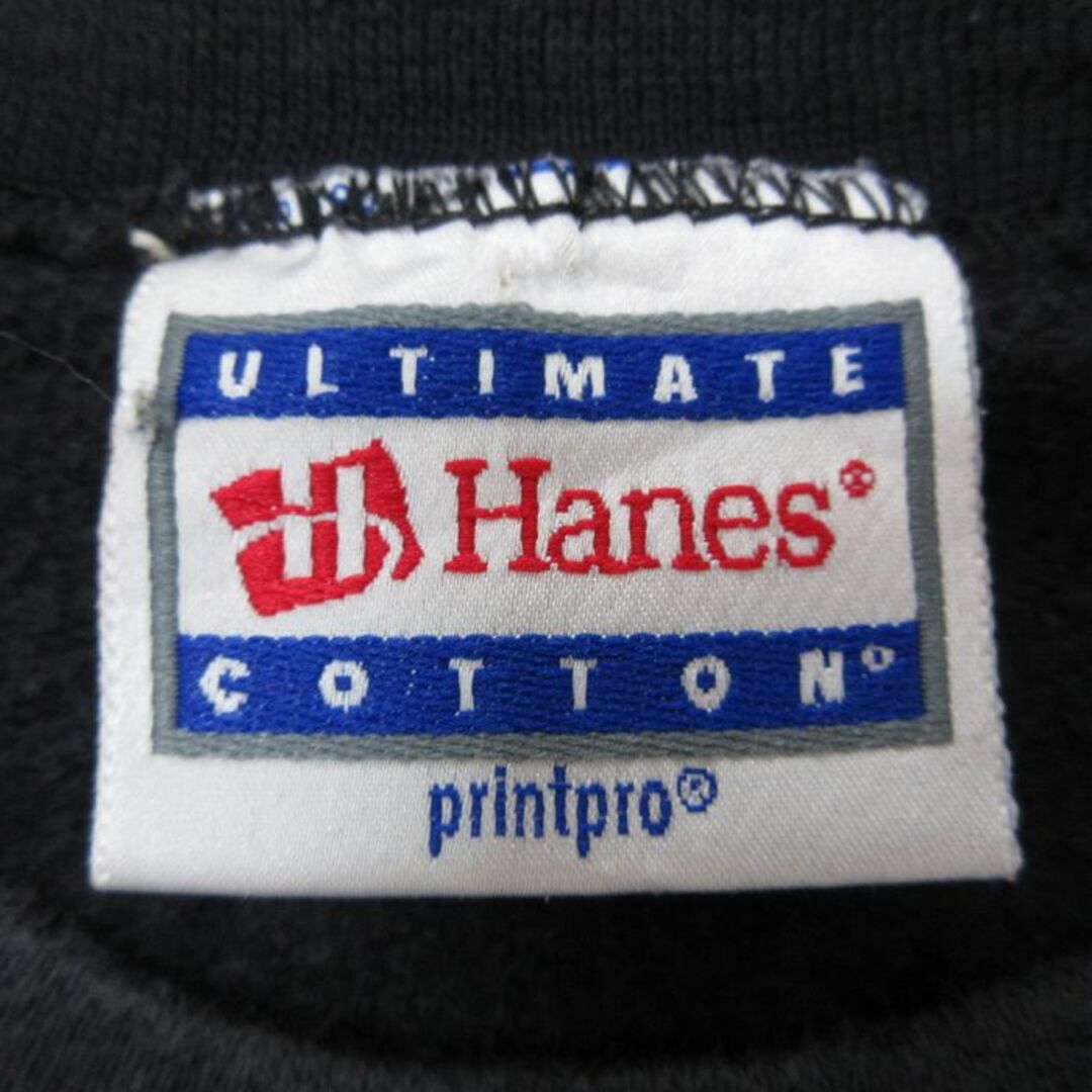 Hanes(ヘインズ)のXL★古着 ヘインズ Hanes 長袖 スウェット メンズ 00年代 00s DIABOLIK 大きいサイズ クルーネック 黒 ブラック 24jan31 中古 スエット トレーナー トップス メンズのトップス(パーカー)の商品写真