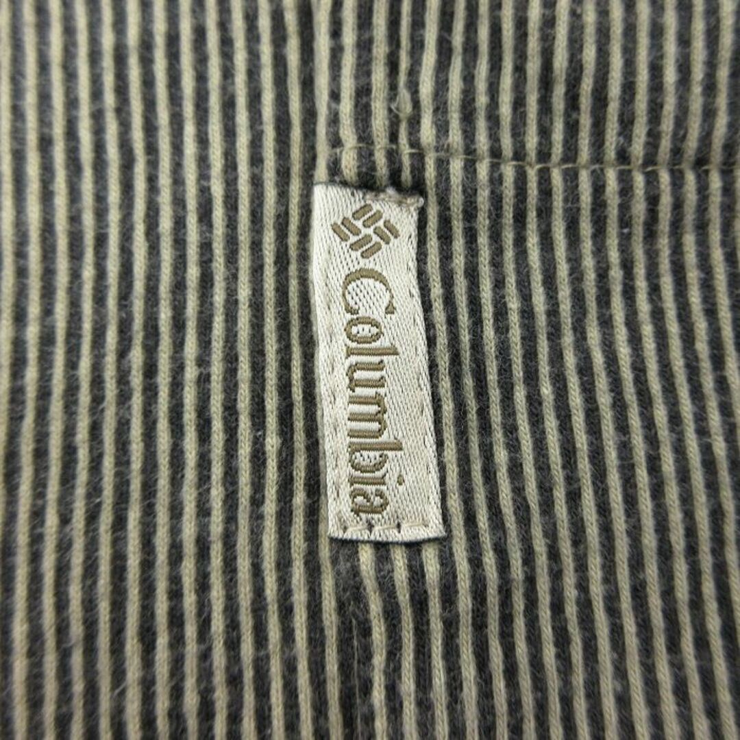 Columbia(コロンビア)のXL★古着 コロンビア COLUMBIA 長袖 ビンテージ Tシャツ メンズ 00年代 00s 胸ポケット付き 大きいサイズ コットン クルーネック ベージュ他 カーキ ストライプ 24jan23 中古 メンズのトップス(Tシャツ/カットソー(半袖/袖なし))の商品写真