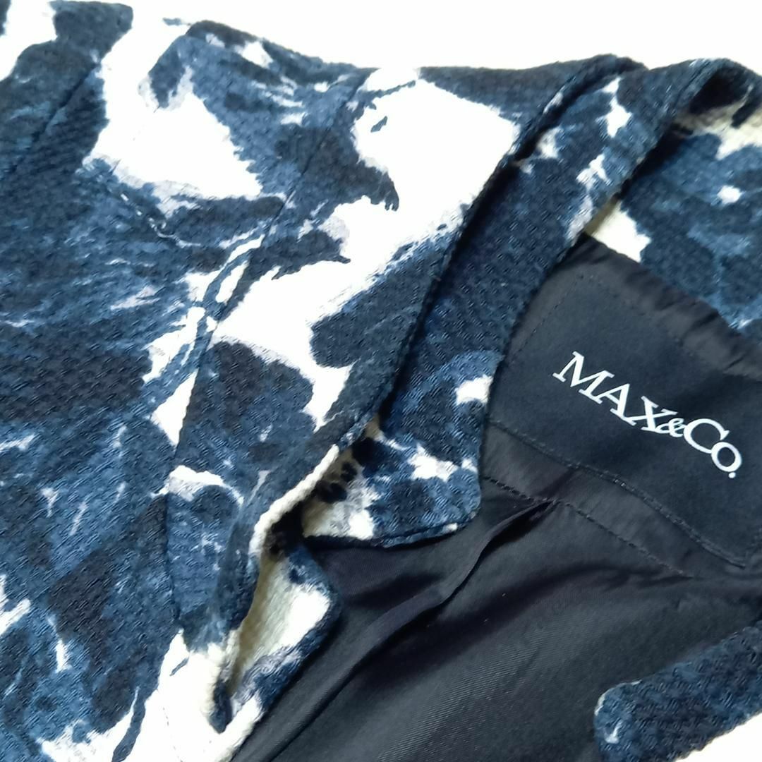 Max Mara(マックスマーラ)の＜大きいサイズ＞MaxMara　サイズ42　花柄　バンドカラー　ジャケット レディースのジャケット/アウター(ノーカラージャケット)の商品写真