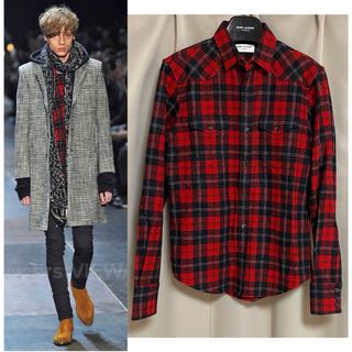 サンローラン(Saint Laurent)の13AW サンローランパリ ウェスタンチェックシャツ 39 ネルシャツ(シャツ)