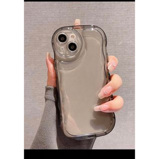 値下げ！クリア 携帯ケース　グレー　iPhone14(iPhoneケース)