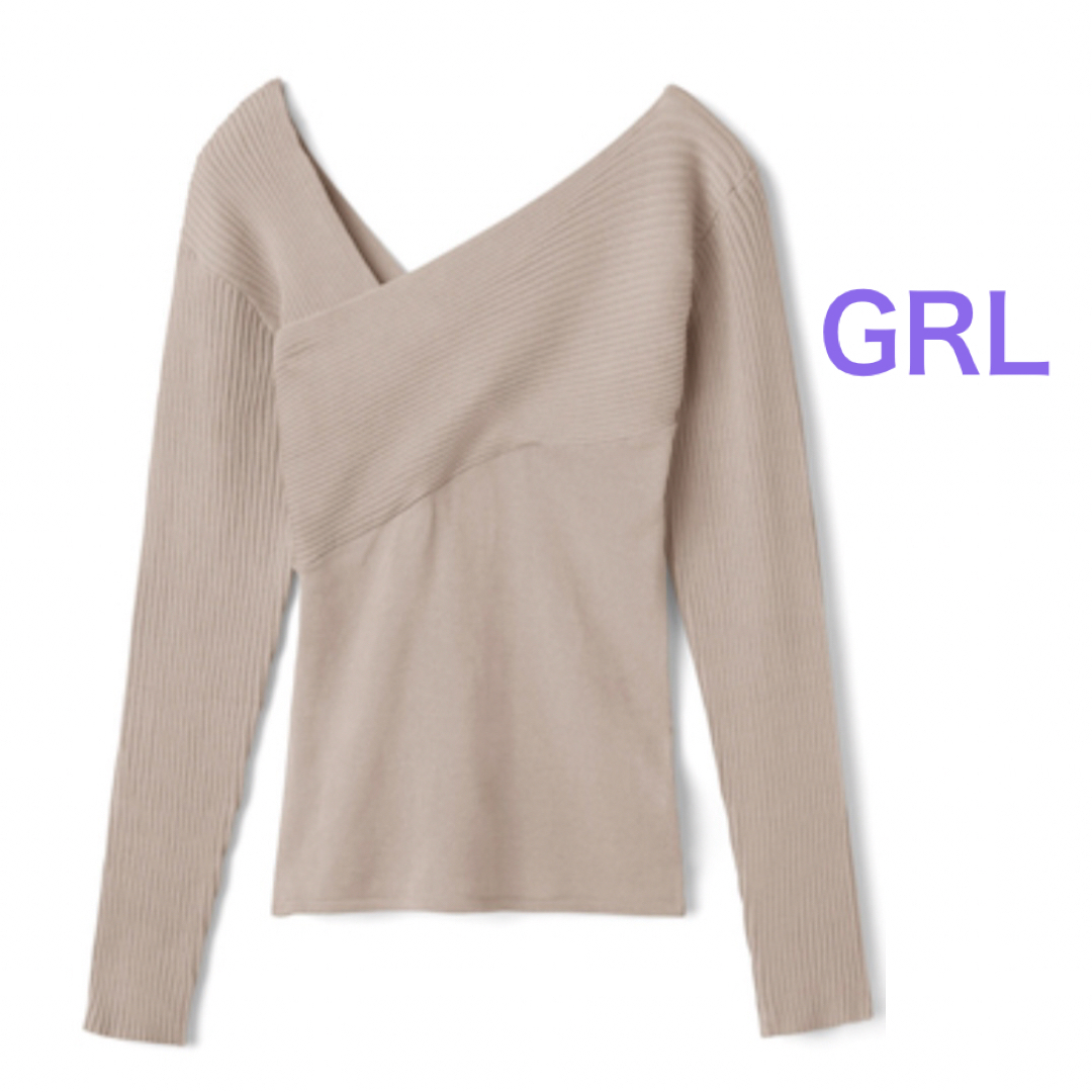 GRL(グレイル)のGRL アシンメトリーバイアスニットトップス レディースのトップス(カットソー(長袖/七分))の商品写真